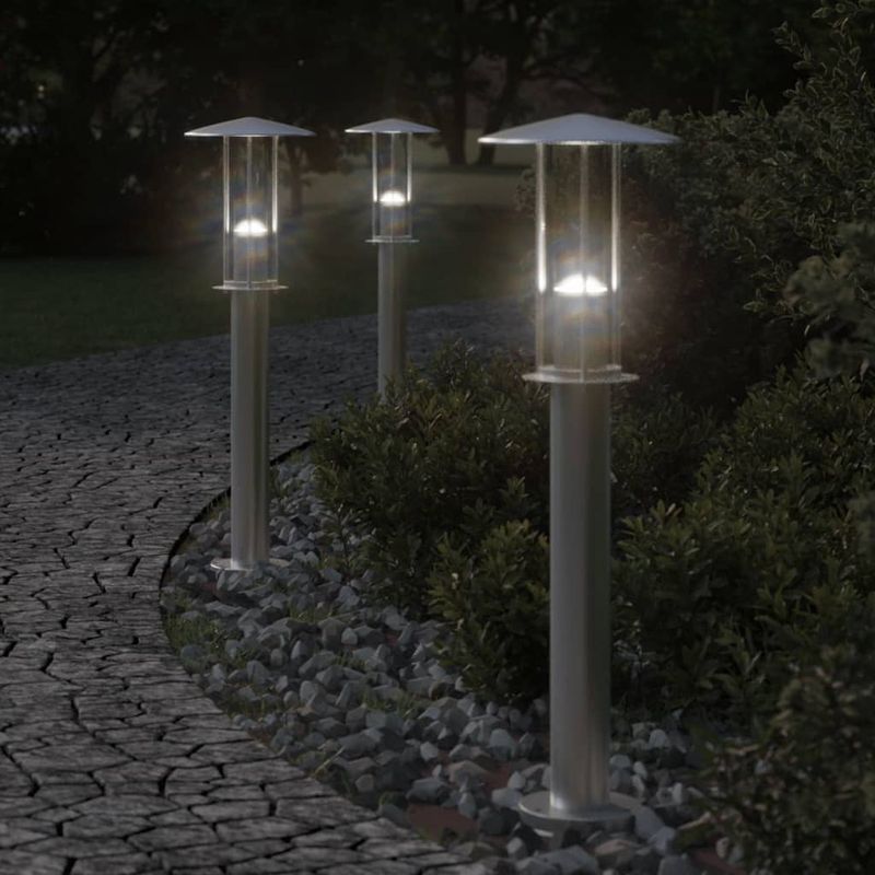 Casa si Gradina - Corpuri si surse de iluminat - Iluminat exterior - Felinare - Lampa exterioara de podea, argintiu, 60 cm, otel inoxidabil - Infinity.ro
