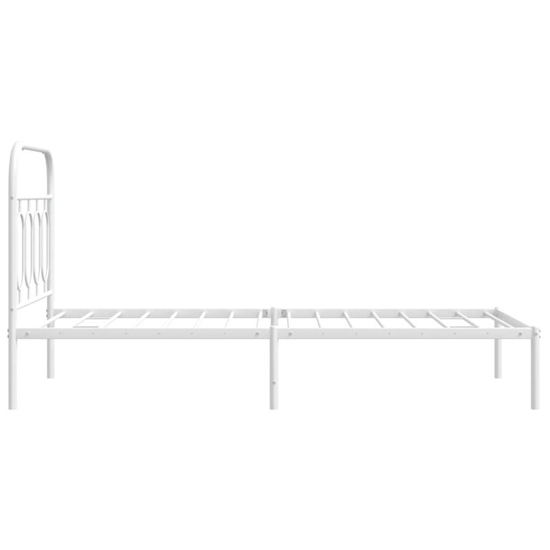Casa si Gradina - Mobilier - Paturi si accesorii - Paturi - Cadru pat metalic cu tablie, alb, 90x200 cm - Infinity.ro