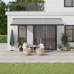 Casa si Gradina - Gradina si terasa - Umbrele si pavilioane - Umbrele - Copertina retractabila antracit/alb, 5x3 m, textil/aluminiu - Infinity.ro