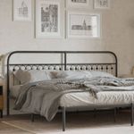 Casa si Gradina - Mobilier - Paturi si accesorii - Accesorii paturi - Tablie de pat metalica, negru, 200 cm - Infinity.ro