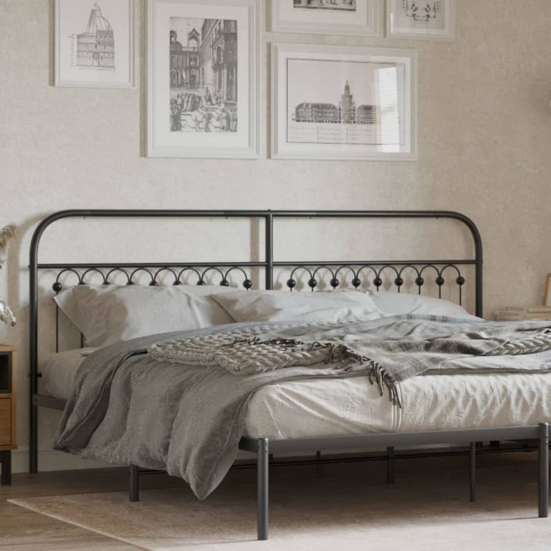 Casa si Gradina - Mobilier - Paturi si accesorii - Accesorii paturi - Tablie de pat metalica, negru, 200 cm - Infinity.ro