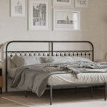Casa si Gradina - Mobilier - Paturi si accesorii - Accesorii paturi - Tablie de pat metalica, negru, 200 cm - Infinity.ro