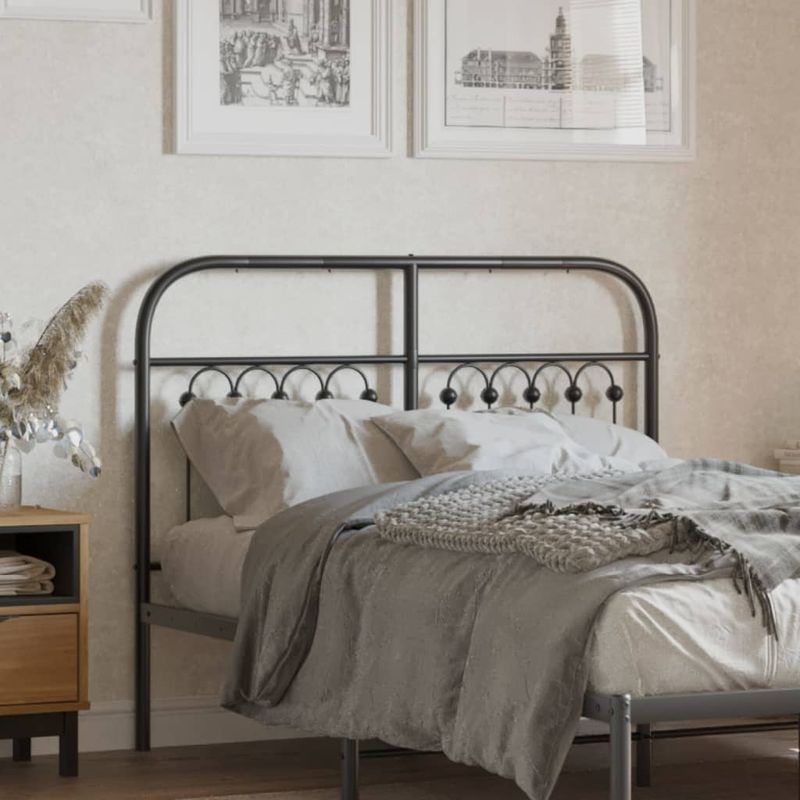 Casa si Gradina - Mobilier - Paturi si accesorii - Accesorii paturi - Tablie de pat metalica, negru, 120 cm - Infinity.ro