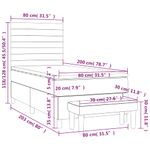 Casa si Gradina - Mobilier - Paturi si accesorii - Paturi - Pat box spring cu saltea, albastru inchis, 80x200 cm, catifea - Infinity.ro