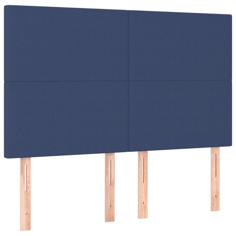 Casa si Gradina - Mobilier - Paturi si accesorii - Paturi - Pat box spring cu saltea, albastru, 140x200 cm, textil - Infinity.ro