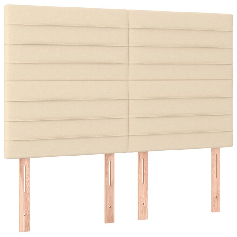 Casa si Gradina - Mobilier - Paturi si accesorii - Paturi - Pat box spring cu saltea, crem, 140x200 cm, textil - Infinity.ro