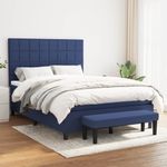 Casa si Gradina - Mobilier - Paturi si accesorii - Paturi - Pat continental cu saltea, albastru, 140x200cm, material textil - Infinity.ro