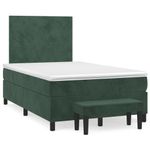 Casa si Gradina - Mobilier - Paturi si accesorii - Paturi - Pat box spring cu saltea, verde inchis, 120x200 cm, catifea - Infinity.ro