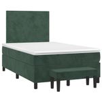 Casa si Gradina - Mobilier - Paturi si accesorii - Paturi - Pat box spring cu saltea, verde inchis, 120x200 cm, catifea - Infinity.ro