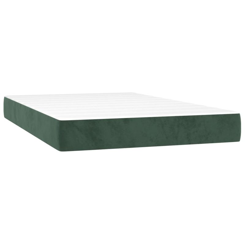 Casa si Gradina - Mobilier - Paturi si accesorii - Paturi - Pat box spring cu saltea, verde inchis, 120x200 cm, catifea - Infinity.ro
