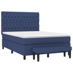 Casa si Gradina - Mobilier - Paturi si accesorii - Paturi - Pat box spring cu saltea, albastru, 140x200 cm, textil - Infinity.ro