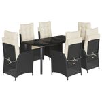 Casa si Gradina - Gradina si terasa - Mobilier exterior - Seturi mobila gradina - Set mobilier de gradina cu perne, 7 piese, negru, poliratan - Infinity.ro