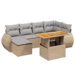 Casa si Gradina - Gradina si terasa - Mobilier exterior - Seturi mobila gradina - Set canapele de gradina, 7 piese, cu perne, bej, poliratan - Infinity.ro