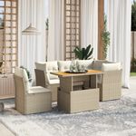 Casa si Gradina - Gradina si terasa - Mobilier exterior - Seturi mobila gradina - Set canapele de gradina cu perne, 5 piese, bej, poliratan - Infinity.ro