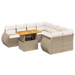 Casa si Gradina - Gradina si terasa - Mobilier exterior - Seturi mobila gradina - Set canapele de gradina, 9 piese, cu perne, bej, poliratan - Infinity.ro