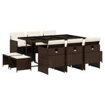 Casa si Gradina - Gradina si terasa - Mobilier exterior - Seturi mobila gradina - Set mobilier de gradina cu perne, 11 piese, maro, poliratan - Infinity.ro