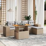 Casa si Gradina - Gradina si terasa - Mobilier exterior - Seturi mobila gradina - Set canapele de gradina cu perne, 6 piese, bej, poliratan - Infinity.ro