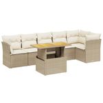 Casa si Gradina - Gradina si terasa - Mobilier exterior - Seturi mobila gradina - Set canapele de gradina, 7 piese, cu perne, bej, poliratan - Infinity.ro
