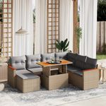 Casa si Gradina - Gradina si terasa - Mobilier exterior - Seturi mobila gradina - Set canapele de gradina, 8 piese, cu perne, bej, poliratan - Infinity.ro
