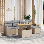 Casa si Gradina - Gradina si terasa - Mobilier exterior - Seturi mobila gradina - Set canapele de gradina cu perne, 6 piese, bej, poliratan - Infinity.ro