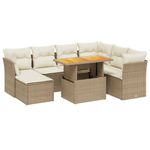 Casa si Gradina - Gradina si terasa - Mobilier exterior - Seturi mobila gradina - Set canapele de gradina, 8 piese, cu perne, bej, poliratan - Infinity.ro