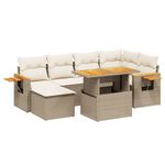 Casa si Gradina - Gradina si terasa - Mobilier exterior - Seturi mobila gradina - Set canapele de gradina, 7 piese, cu perne, bej, poliratan - Infinity.ro