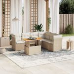 Casa si Gradina - Gradina si terasa - Mobilier exterior - Seturi mobila gradina - Set canapele de gradina, 7 piese, cu perne, bej, poliratan - Infinity.ro
