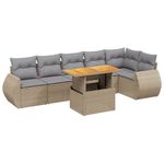 Casa si Gradina - Gradina si terasa - Mobilier exterior - Seturi mobila gradina - Set canapele de gradina, 7 piese, cu perne, bej, poliratan - Infinity.ro