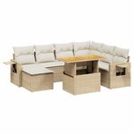 Casa si Gradina - Gradina si terasa - Mobilier exterior - Seturi mobila gradina - Set canapele de gradina, 8 piese, cu perne, bej, poliratan - Infinity.ro