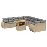 Casa si Gradina - Gradina si terasa - Mobilier exterior - Seturi mobila gradina - Set canapele de gradina cu perne, 11 piese, bej, poliratan - Infinity.ro