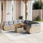 Casa si Gradina - Gradina si terasa - Mobilier exterior - Seturi mobila gradina - Set canapele de gradina cu perne, 11 piese, bej, poliratan - Infinity.ro