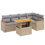 Casa si Gradina - Gradina si terasa - Mobilier exterior - Seturi mobila gradina - Set canapele de gradina cu perne, 6 piese, bej, poliratan - Infinity.ro