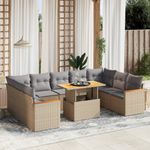 Casa si Gradina - Gradina si terasa - Mobilier exterior - Seturi mobila gradina - Set canapele de gradina cu perne, 10 piese, bej, poliratan - Infinity.ro