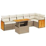Casa si Gradina - Gradina si terasa - Mobilier exterior - Seturi mobila gradina - Set canapele de gradina, 7 piese, cu perne, bej, poliratan - Infinity.ro