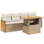 Casa si Gradina - Gradina si terasa - Mobilier exterior - Seturi mobila gradina - Set canapele de gradina cu perne, 5 piese, bej, poliratan - Infinity.ro