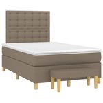 Casa si Gradina - Mobilier - Paturi si accesorii - Paturi - Pat box spring cu saltea, taupe, 120x190 cm material textil - Infinity.ro