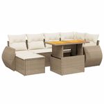 Casa si Gradina - Gradina si terasa - Mobilier exterior - Seturi mobila gradina - Set canapele de gradina, 7 piese, cu perne, bej, poliratan - Infinity.ro