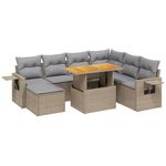 Casa si Gradina - Gradina si terasa - Mobilier exterior - Seturi mobila gradina - Set canapele de gradina, 8 piese, cu perne, bej, poliratan - Infinity.ro