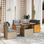 Casa si Gradina - Gradina si terasa - Mobilier exterior - Seturi mobila gradina - Set canapele de gradina cu perne, 6 piese, bej, poliratan - Infinity.ro