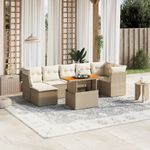Casa si Gradina - Gradina si terasa - Mobilier exterior - Seturi mobila gradina - Set canapele de gradina, 8 piese, cu perne, bej, poliratan - Infinity.ro