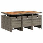 Casa si Gradina - Gradina si terasa - Mobilier exterior - Seturi mobila gradina - Set mobilier de gradina cu perne, 11 piese, gri, poliratan - Infinity.ro