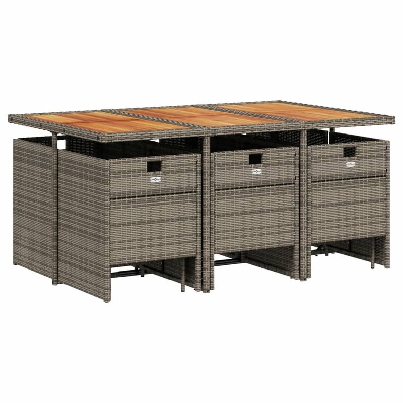 Casa si Gradina - Gradina si terasa - Mobilier exterior - Seturi mobila gradina - Set mobilier de gradina cu perne, 11 piese, gri, poliratan - Infinity.ro