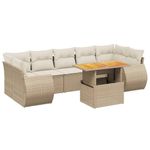Casa si Gradina - Gradina si terasa - Mobilier exterior - Seturi mobila gradina - Set canapele de gradina, 8 piese, cu perne, bej, poliratan - Infinity.ro