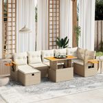 Casa si Gradina - Gradina si terasa - Mobilier exterior - Seturi mobila gradina - Set canapele de gradina, 8 piese, cu perne, bej, poliratan - Infinity.ro