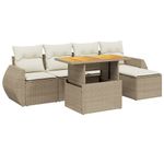 Casa si Gradina - Gradina si terasa - Mobilier exterior - Seturi mobila gradina - Set canapele de gradina cu perne, 6 piese, bej, poliratan - Infinity.ro