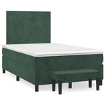 Casa si Gradina - Mobilier - Paturi si accesorii - Paturi - Pat box spring cu saltea, verde inchis, 120x190 cm, catifea - Infinity.ro