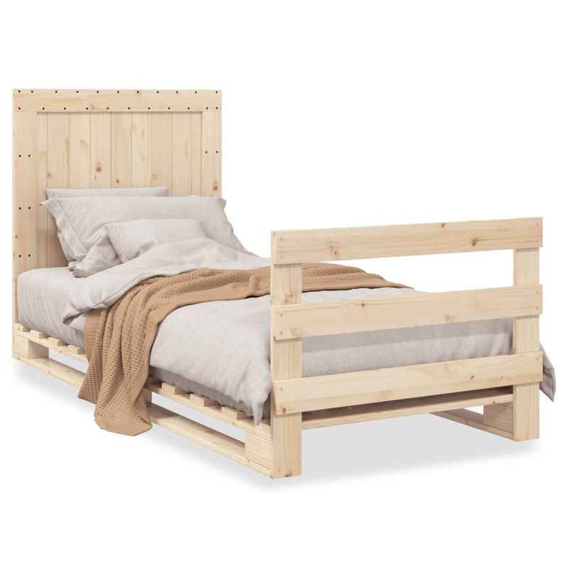 Casa si Gradina - Mobilier - Paturi si accesorii - Paturi - Cadru de pat cu tablie, 90x200 cm, lemn masiv de pin - Infinity.ro