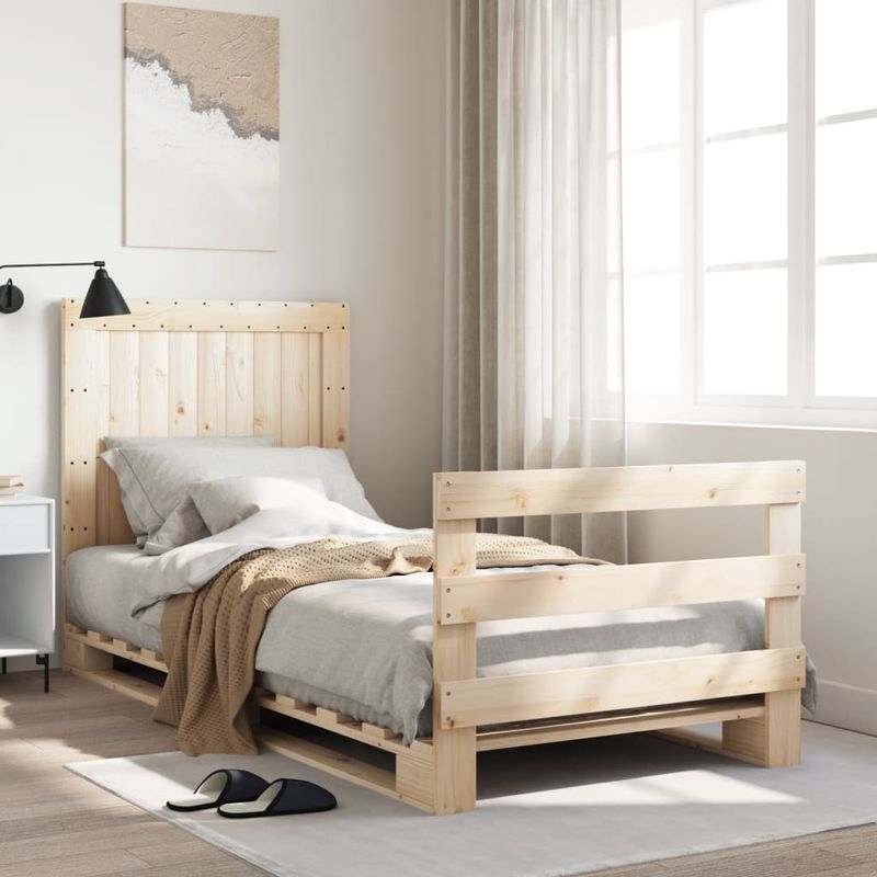Casa si Gradina - Mobilier - Paturi si accesorii - Paturi - Cadru de pat cu tablie, 90x200 cm, lemn masiv de pin - Infinity.ro