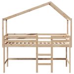 Casa si Gradina - Mobilier - Paturi si accesorii - Paturi - Pat etajat cu scara si acoperis, alb, 90x190 cm, lemn masiv pin - Infinity.ro
