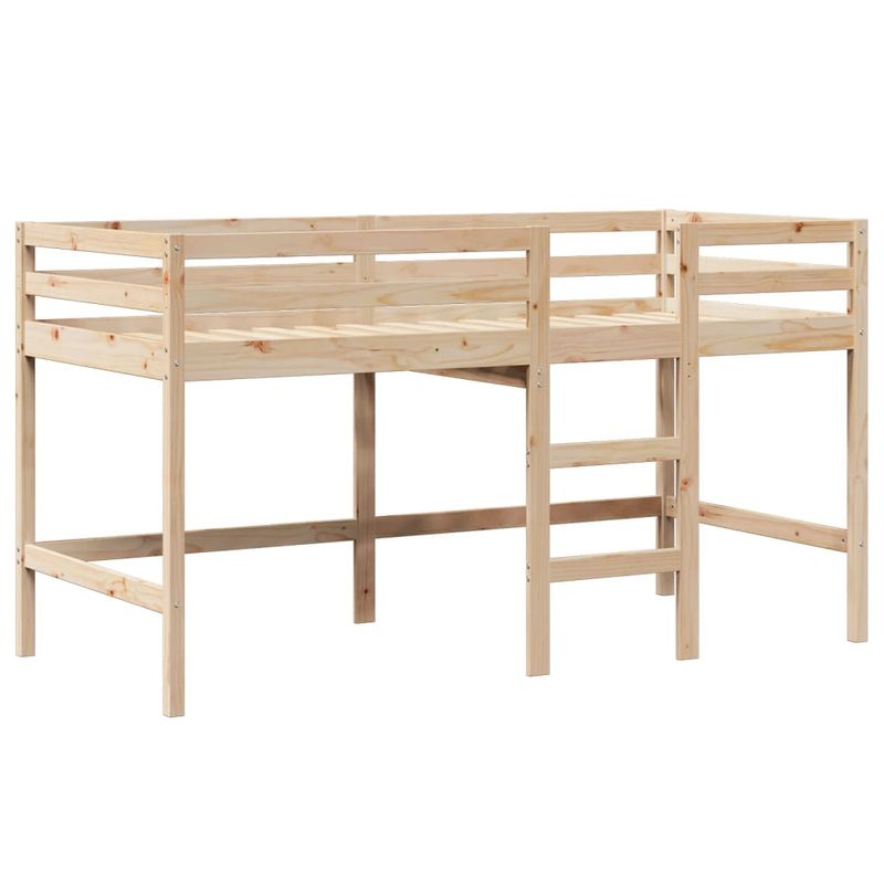Casa si Gradina - Mobilier - Paturi si accesorii - Paturi - Pat etajat cu scara si acoperis, alb, 90x190 cm, lemn masiv pin - Infinity.ro